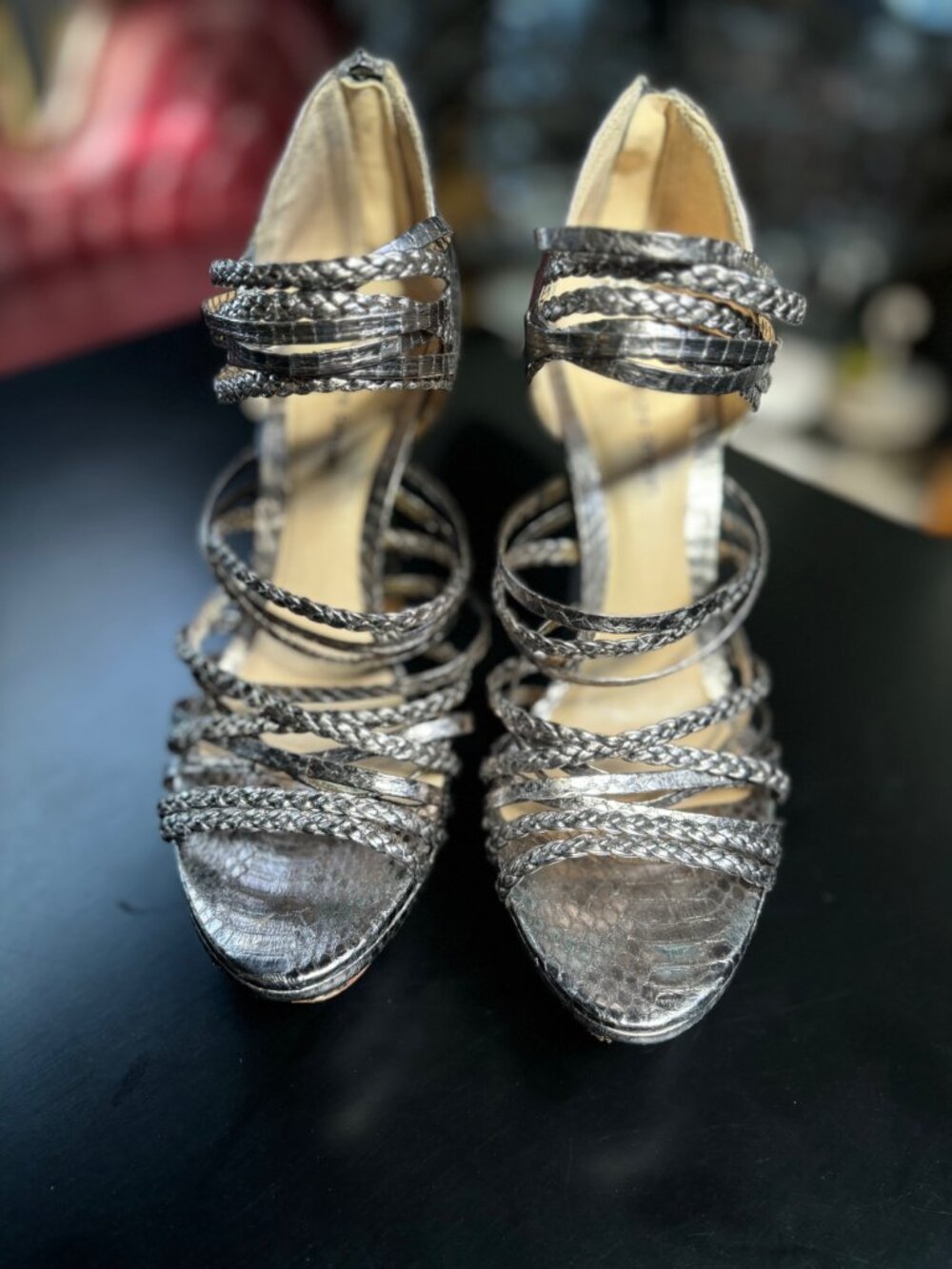 Alexandre Birman Python Platform Sandals Size 8 - Picture 3 of 5
